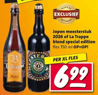 Nettorama Jopen meesterstuk 2026 of La Trappe blond special edition aanbieding