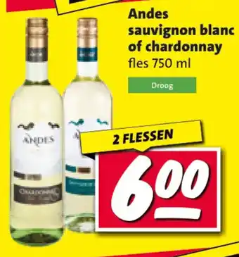 Nettorama Andes sauvignon blanc of chardonnay aanbieding