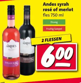 Nettorama Andes syrah rosé of merlot aanbieding
