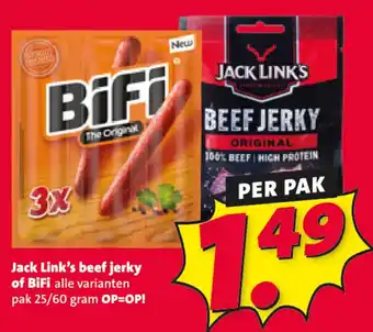 Nettorama Jack Link's beef jerky of BiFi aanbieding
