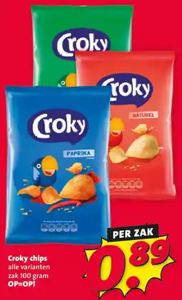 Nettorama Croky chips zak 100 gram OP=OP! aanbieding