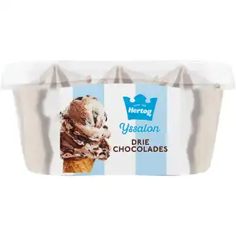 Jumbo Hertog IJssalon Mini IJs Drie Chocolades 200 ml aanbieding