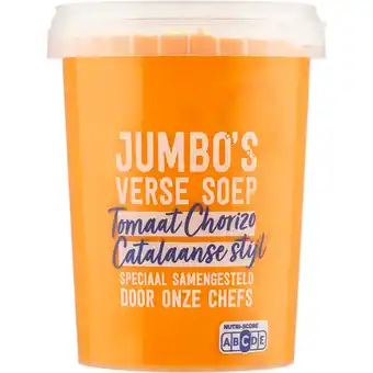 Jumbo Jumbo's Verse Soep Tomaat Chorizo Catalaanse Stijl 500 g aanbieding