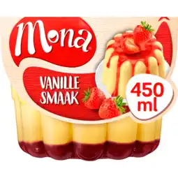 Jumbo Mona Vanillesmaak Pudding met Aardbeiensaus aanbieding