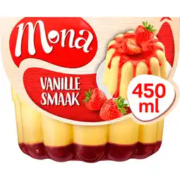 Jumbo Mona Vanillesmaak Pudding met Aardbeiensaus aanbieding