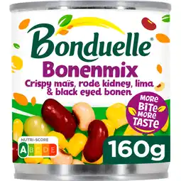 Jumbo Bonduelle Bonenmix Crispy Mais, Rode Kidney, Lima & Black Eyed Bonen 160g aanbieding