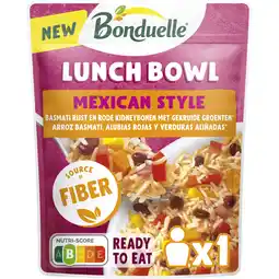 Jumbo Bonduelle Lunch Bowl Mexican Style - Basmati rijst en rode kidneybonen met gekruide groenten 250g aanbieding