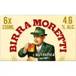 Jumbo Birra Moretti L'Autentica Bier Blik 6 x 330ml aanbieding
