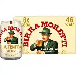 Jumbo Birra Moretti L'Autentica Bier Blik 6 x 330ml aanbieding