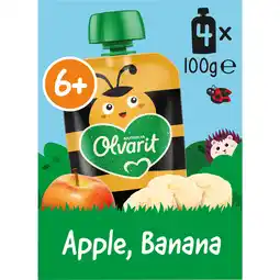 Jumbo Olvarit Knijpfruit Appel Banaan 6+ Maanden 4 x 100 g aanbieding