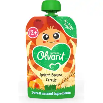 Jumbo Olvarit 12+ Maanden Knijpfruit Abrikoos Banaan Granen 100g aanbieding