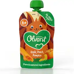 Jumbo Olvarit 6M+ Knijpfruit Appel Perzik Pompoen 100g aanbieding