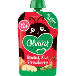 Jumbo Olvarit Knijpfruit Banaan Kiwi Aardbei 12+ Maanden 100 g aanbieding