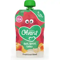 Jumbo Olvarit 12+ Maanden Knijpfruit Appel Abrikoos Cashew 100g aanbieding