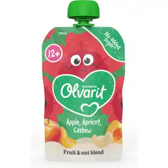 Jumbo Olvarit 12+ Maanden Knijpfruit Appel Abrikoos Cashew 100g aanbieding