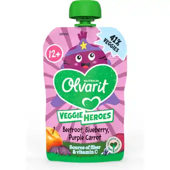 Jumbo Olvarit 12+ Maanden Knijpfruit Rode Biet, Paarse Wortel, Bosbes 100g aanbieding