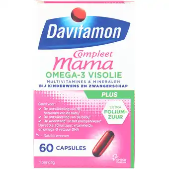 Jumbo Davitamon Compleet mama plus omega-3 visolie capsules, 60 stuks aanbieding