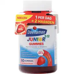 Jumbo Davitamon Junior3-12 jaar aardbei (voedingssupplementgummies), 60 stuks aanbieding