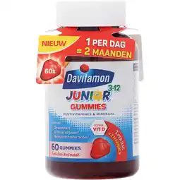 Jumbo Davitamon Junior3-12 jaar aardbei (voedingssupplementgummies), 60 stuks aanbieding