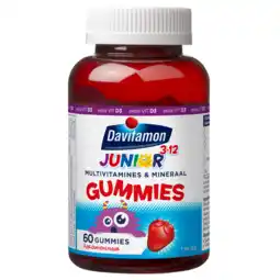Jumbo Davitamon Junior3-12 jaar aardbei (voedingssupplementgummies), 60 stuks aanbieding