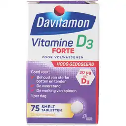 Jumbo Davitamon Vitamine D3 Forte voor volwassenen smelttabletten, 75 stuks aanbieding