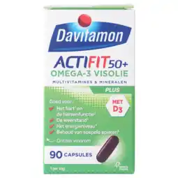 Jumbo Davitamon Actifit 50+ Omega-3 visolie capsules, 90 stuks aanbieding