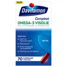 Jumbo Davitamon Compleet Omega-3 visolie capsules, 70 stuks aanbieding