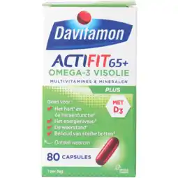 Jumbo Davitamon Actifit 65+ Omega-3 visolie capsules, 80 stuks aanbieding