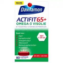 Jumbo Davitamon Actifit 65+ Omega-3 visolie capsules, 80 stuks aanbieding
