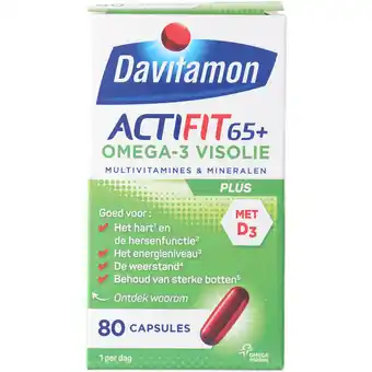 Jumbo Davitamon Actifit 65+ Omega-3 visolie capsules, 80 stuks aanbieding