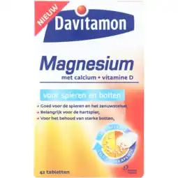 Jumbo Davitamon Magnesium tabletten voor spieren en botten, 42 stuks aanbieding