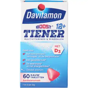 Jumbo Davitamon Boost Tiener 12+ kauwvitamines aardbei, 60 stuks aanbieding