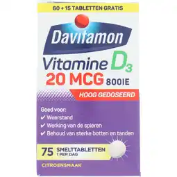 Jumbo Davitamon Voedingssupplement Vitamine D 20mcg 75 Stuks aanbieding