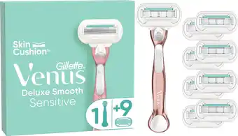 Coolblue Gillette Venus Deluxe Smooth Sensitive + 9 Navulmesjes aanbieding