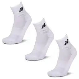 Foot Locker New Balance Quarter 3 Pack Sokken Unisex - Wit - Maat 35-38 aanbieding