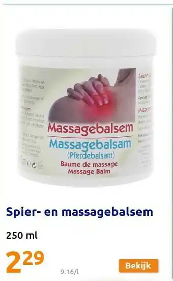 Action Spier- En Massagebalsem 250 Ml aanbieding