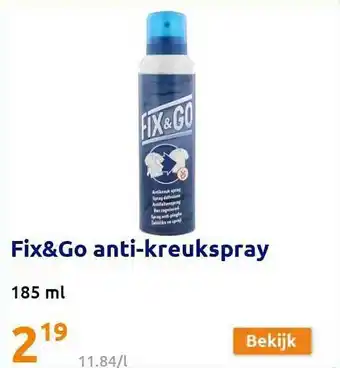 Action Fix&Go Anti-Kreukspray 185 Ml aanbieding