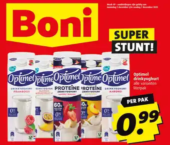 Boni Optimel drinkyoghurt aanbieding