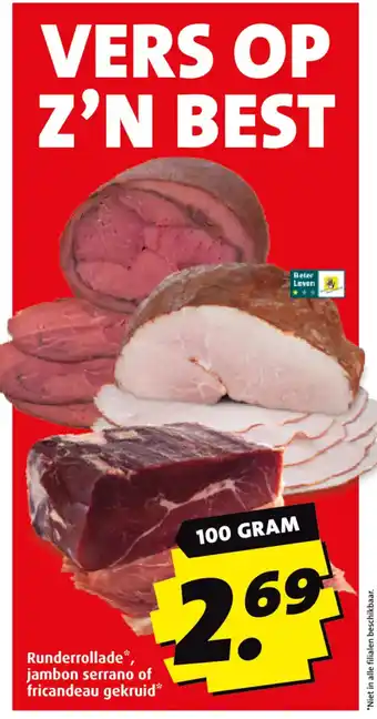 Boni Runderrollade jambon serrano of fricandeau gekruid aanbieding