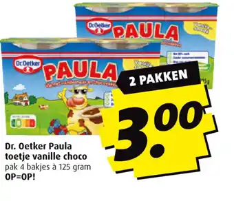 Boni Dr. Oetker Paula toetje vanille choco aanbieding