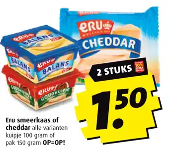 Boni Eru smeerkaas of cheddar aanbieding