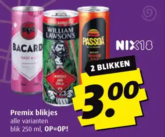 Boni Premix blikjes aanbieding