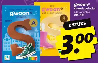 Boni Gwoonº chocoladeletter aanbieding