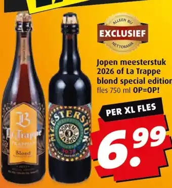 Boni Jopen meesterstuk 2026 of La Trappe blond special edition aanbieding