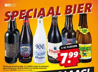 Boni Hertog Jan grand prestige, St. Feuillien tripel of quadrupel, Jopen witte kerst, Bush de Noël of La Chouffe blond bier aanbieding