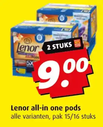 Boni Lenor all in one pods aanbieding