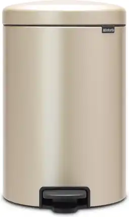 Amazon Brabantia NewIcon Prullenbak, Kunststof Binnenemmer, Champagne, 20 Liter aanbieding