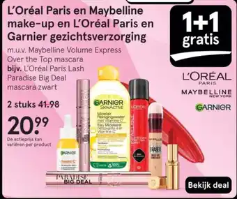 Etos L'Oréal Paris en Maybelline make-up en L'Oréal Paris en Garnier gezichtsverzorging aanbieding