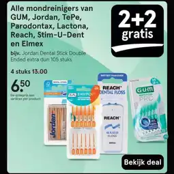 Etos Alle mondreinigers van GUM, Jordan, TePe, Parodontax, Lactona, Reach, Stim-U Dent en Elmex aanbieding