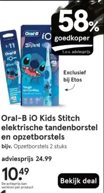 Etos Oral-B iO Kids Stitch elektrische tandenborstel aanbieding